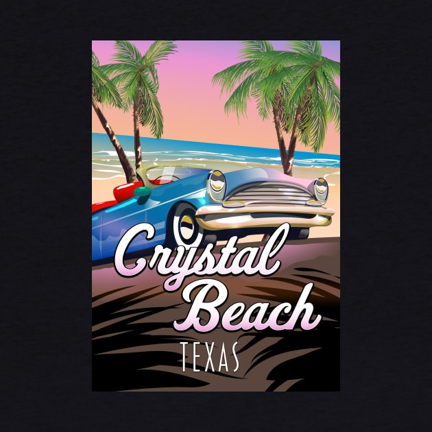 Crystal Beach Texas vacation poster by nickemporium1